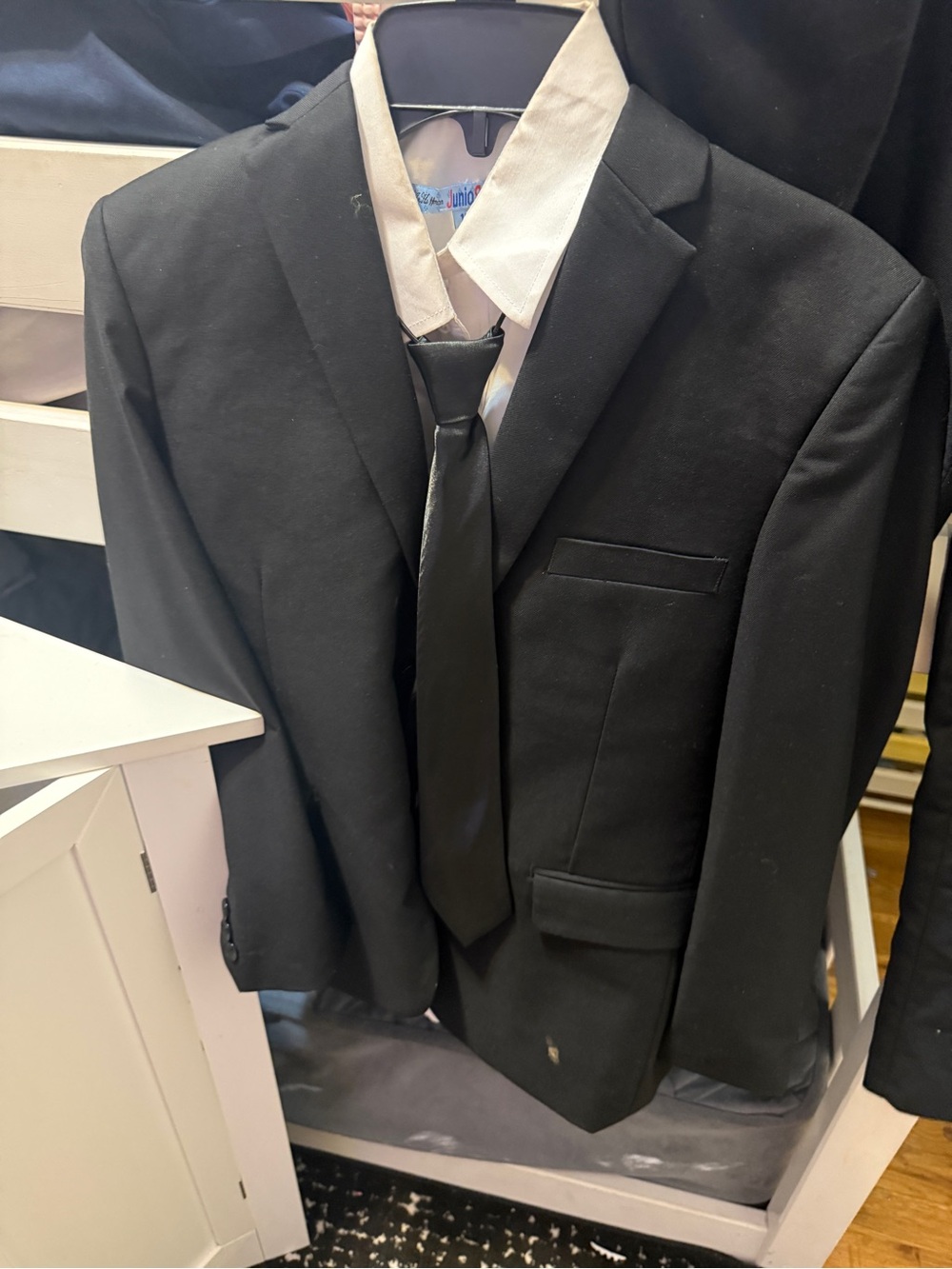 Classic Black Boys' Suit Jacket with Tie